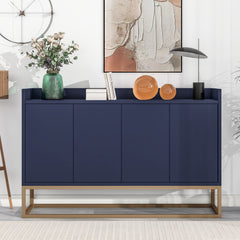 HAOYYE Modern Sideboard Elegant Buffet Cabinet with Large Storage Space for Dining Room, Entryway (Navy) Sturdy Space-Saving Heavy Duty Modern Design Adults Dorm Room Easy Assembly