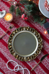 HAOYYE 6 Pack Plastic Charger Plate, D14" Sturdy Space-Saving Heavy Duty Modern Design Adults Dorm Room Easy Assembly Bedroom Furniture