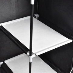 HAOYYE 71" Portable Closet Wardrobe Clothes Rack Storage Organizer with Shelves, Durable Blue Space-Saving Organizer for Small Rooms, Walk-in Closets, and Bedrooms, Modern Design for Versatile Home Storage Needs