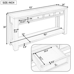 HAOYYE Console Table with Storage Drawers and Bottom Shelf for Entryway or Hallway, Gray Wash, Sturdy Space-Saving Design, Heavy Duty Construction, Easy Assembly, Durable and Stylish Home Furniture
