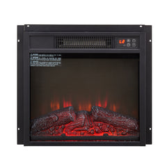 Haoyye 18 Inch Electric Fireplace Insert Heater, 1400W Wall-Mounted Firebox with Remote Control, LED Display, Overheat Protection, Adjustable Temperature & Flame Brightness, Space-Saving Heater for Bedroom, Living Room, or TV Stand Installation