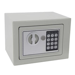 HAOYYE Digital Keypad Safe Light Gray Home Security Steel Box with Programmable Electronic Lock Compact Money and Valuables Storage for Office Dorm Apartment and Personal Use