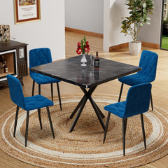 HAOYYE Dining Chairs Set of 4, Modern Kitchen Dining Room Chairs, Velvet Dining Chair Upholstered Cushion Seat and Sturdy Metal Legs Space-Saving Heavy Duty Modern Design Adults Dorm Room Easy Assembly