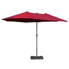 HAOYYE Patio Umbrella Double Sided Rectangular Outdoor Market Umbrella with Base, Steel Frame Sun Shade with Crank Lift for Deck Pool Garden or Patio Furniture, Large Coverage for Outdoor Relaxation and Entertainment
