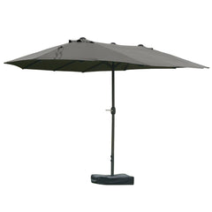 HAOYYE Rectangular Double Sided Patio Umbrella with Base Outdoor Steel Market Umbrella with Easy Crank and UV Protection for Garden Deck Pool Backyard
