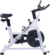 Haoyye Stationary Exercise Bike for Home, Spin Bike with LCD Monitor, Adjustable Seat & Handlebars, Comfortable Seat Cushion, Ideal for Cardio Fitness Training