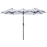 HAOYYE Double Sided Patio Umbrella Large Outdoor Market Umbrella with Push Button Tilt Crank Handle 3 Air Vents and 12 Ribs for Garden Deck Pool Backyard