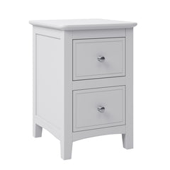 HAOYYE Solid Wood Nightstand with 2 Drawers, White Modern End Table, Sturdy Space-Saving Heavy Duty Design, Ideal for Bedroom or Dorm Room, Easy Assembly