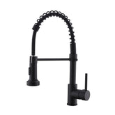 HAOYYE Commercial Black Kitchen Faucet with Pull Down Sprayer, Single Handle Single Lever Kitchen Sink Faucet Sturdy Space-Saving Heavy Duty Modern Design Adults Dorm Room Easy Assembly