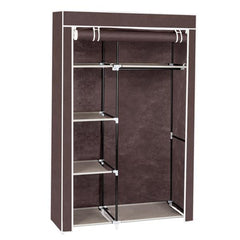 HAOYYE Portable Closet Storage Organizer with Shelves, Dark Brown Durable Space-Saving Solution, Modern Design for Versatile Use, Premium Quality Stylish Look for Home, Bedroom, and Closet Organization