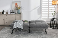 HAOYYE Light Grey Convertible Folding Modern sofa Bed Sturdy Space-Saving Heavy Duty Modern Design Adults Dorm Room Easy Assembly Bedroom Furniture