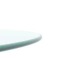 HAOYYE Tempered Glass Table Top Round Clear Glass With Polished Edge, Sturdy Space-Saving Heavy Duty Modern Design For Adults Dorm Rooms, Easy Assembly Bedroom Furniture