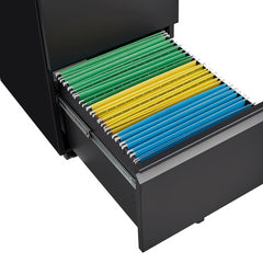 HAOYYE 2 Drawer File Cabinet with Lock, Mobile Metal Under Desk Rolling Filing Cabinet for Home Office, Fits Letter Legal A4 Size, Sturdy Heavy Duty Space Saving Design, Easy Assembly, Black