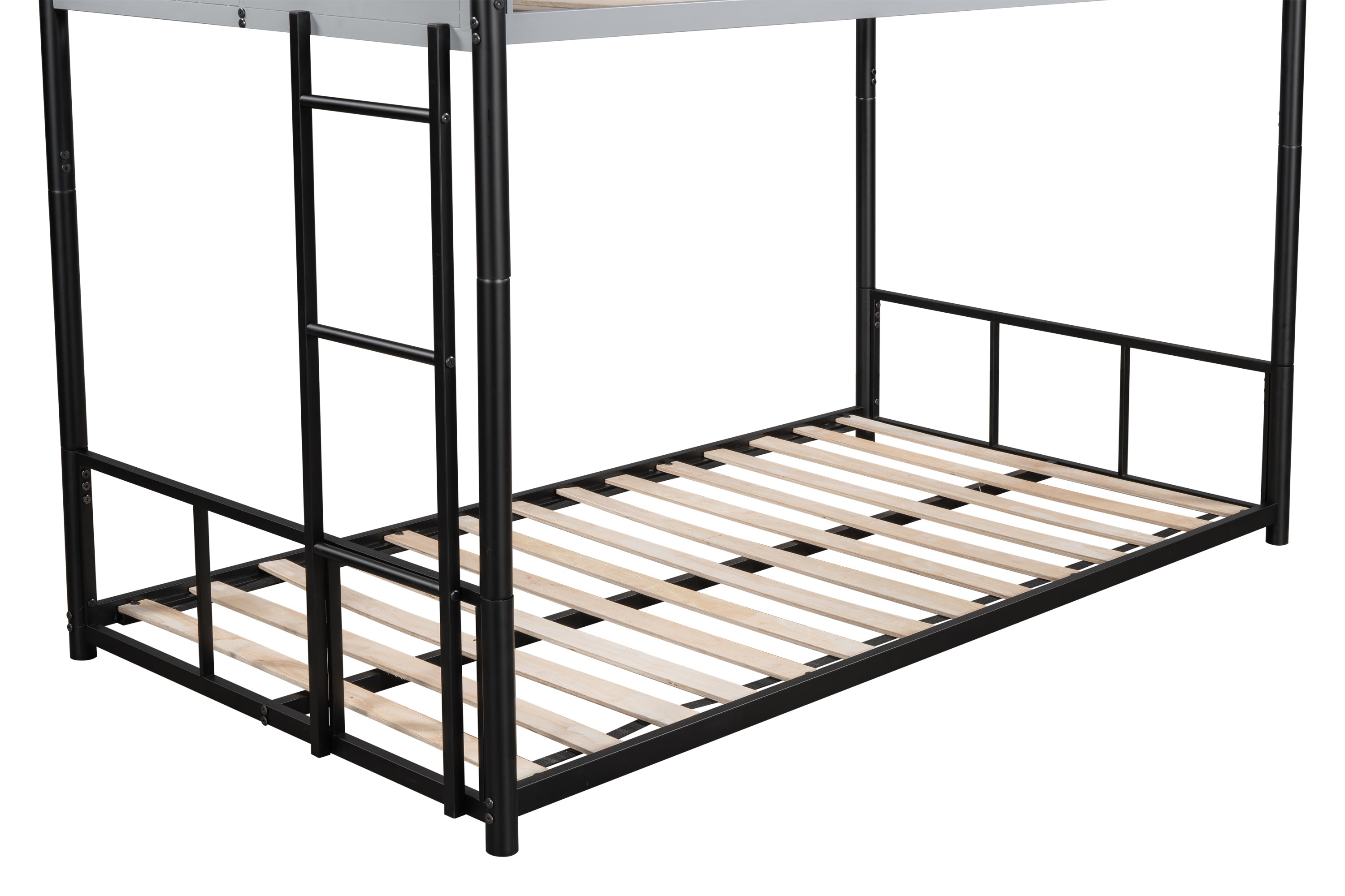 HAOYYE Metal Twin over Twin Bunk Bed with Vent Board/ Heavy-duty Sturdy Metal/ Noise Reduced/ Safety Guardrail/ CPC Certified Space-Saving Heavy Duty Modern Design Adults Dorm Room Easy Assembly