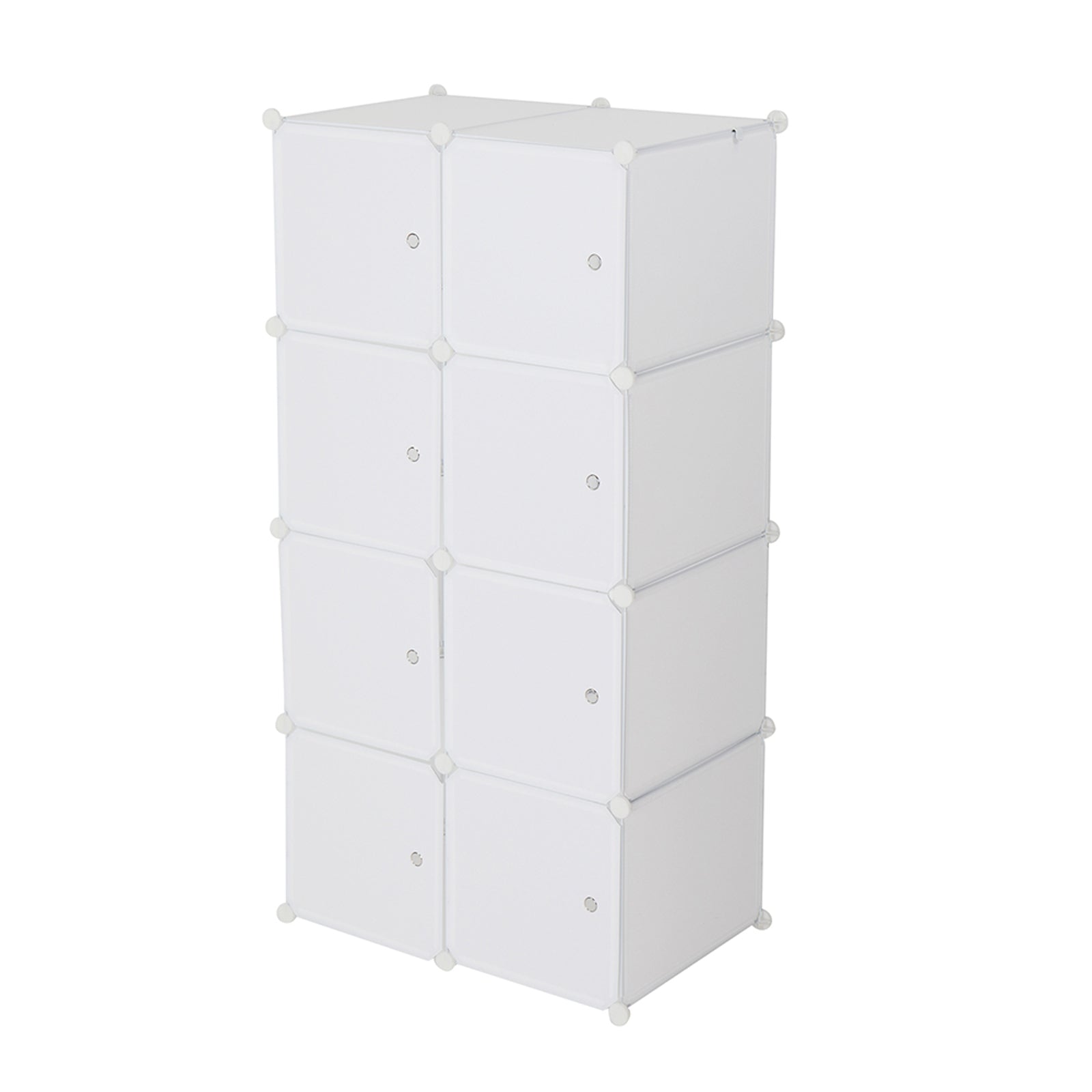 HAOYYE 8 Cube Organizer, Stackable Plastic Cube Storage Shelves, Multifunctional Modular Closet Cabinet with Hanging Rod, White, Durable Space-Saving Storage Solution, Modern Design, Versatile for Home Organization