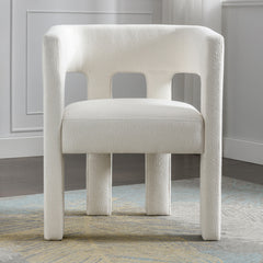 HAOYYE Contemporary Designed Fabric Upholstered Accent Chair Dining Chair for Living Room, Bedroom, Dining Room, Beige Sturdy Space-Saving Heavy Duty Modern Design Adults Dorm Room Easy Assembly