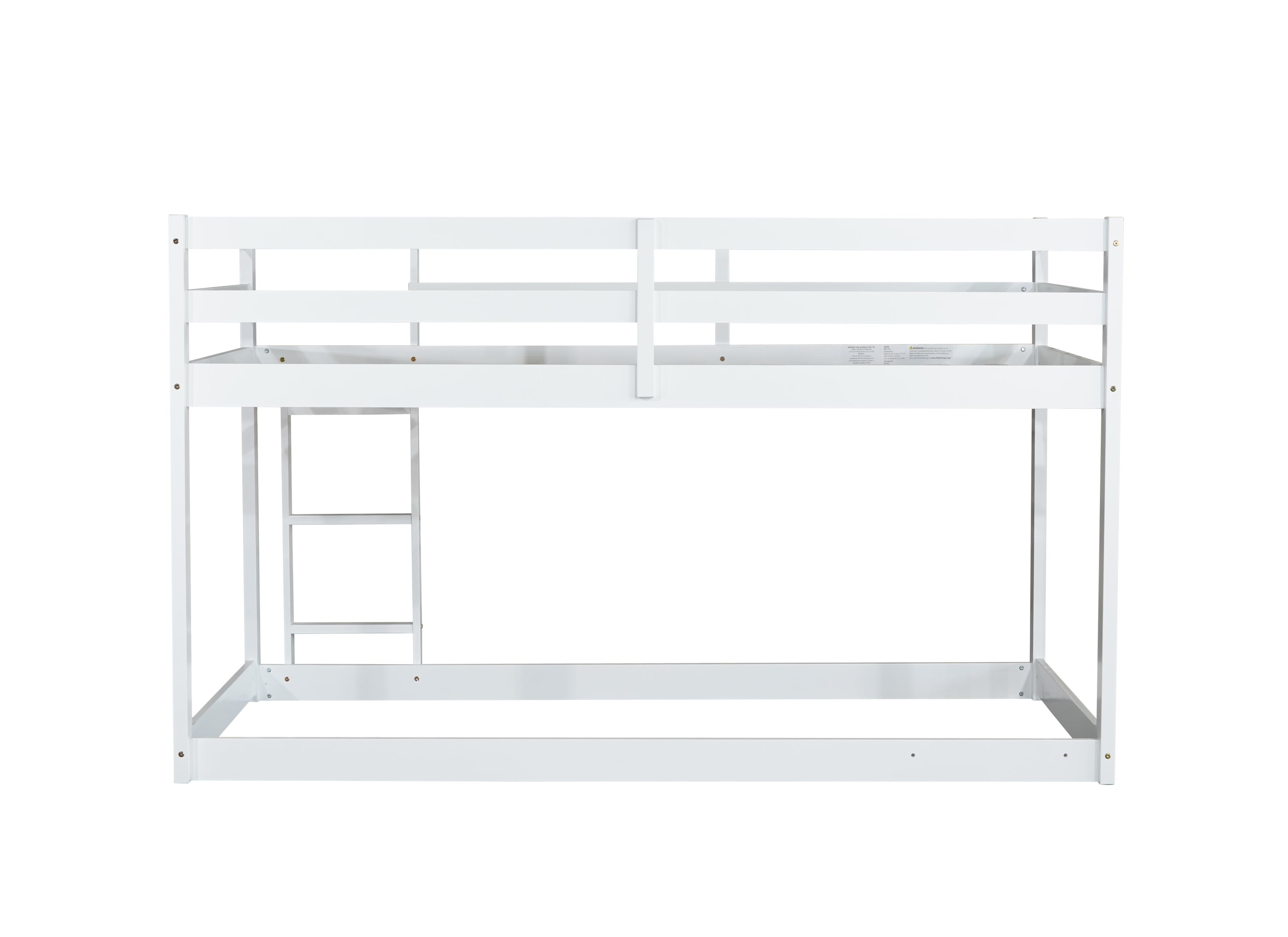 HAOYYE Solid Wooden, Solid Rubber Wooden Twin over Twin Loft Bed with Ladder, with Bed Platform of Strengthened Slats,White Sturdy Space-Saving Heavy Duty Modern Design Adults Dorm Room Easy Assembly