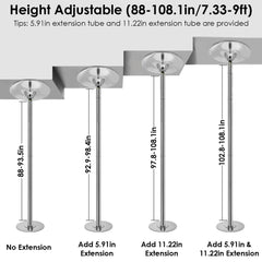 HAOYYE Stripper Dance Pole 45mm Spinning and Static Fitness Pole with Adjustable Height Heavy Duty 551lbs Capacity Removable Portable Dancing Pole for Home Club Party and Gym Workouts