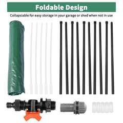 HAOYYE Green 50 Gallon Folding Rain Barrel Water Collector with Durable PVC Mesh and Support Rods, Mold and Mildew Resistant, Easy to Carry and Store, Ideal for Gardens, Planter Beds, Indoor Plants, and Outdoor Watering