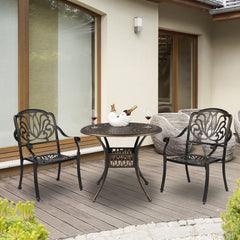 HAOYYE Round Top Courtyard Cast Aluminum Table, Durable and Elegant Outdoor Dining Table for Patio, Garden, or Balcony, Sturdy and Weather-Resistant, Easy to Clean and Maintain
