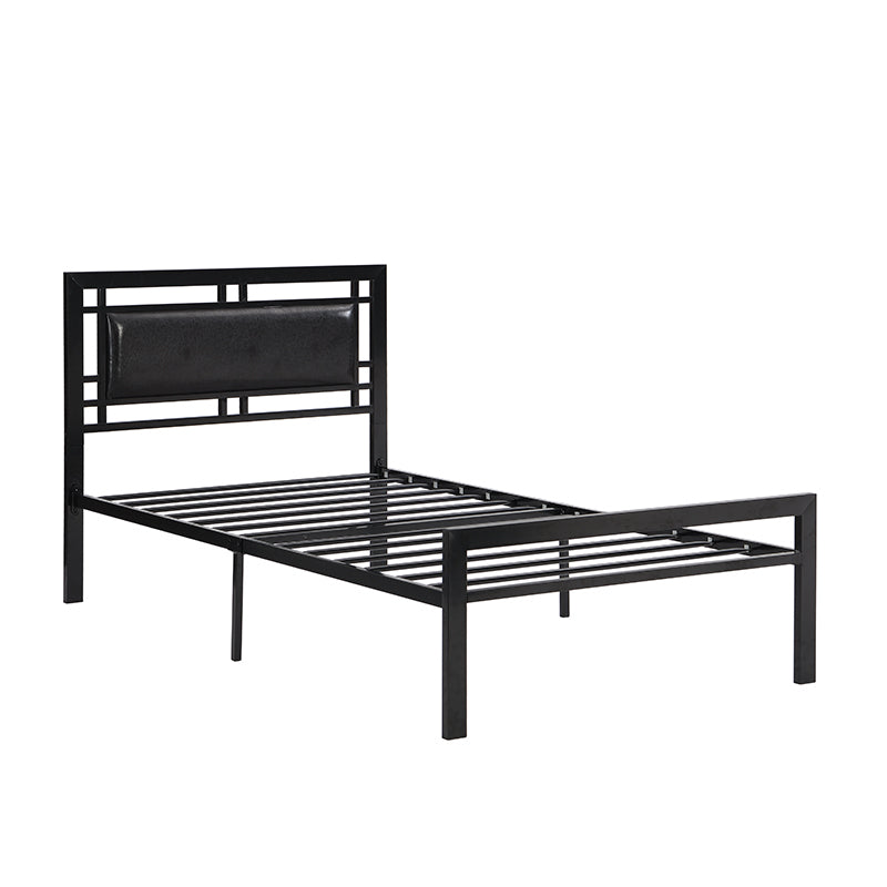 HAOYYE Twin Size metal bed Sturdy System Metal Bed Frame ,Modern style and comfort to any bedroom ,black Space-Saving Heavy Duty Modern Design Adults Dorm Room Easy Assembly Bedroom Furniture