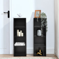 Haoyye 8 Tier Media Tower Rack With Adjustable Shelves For CD DVD Storage, Slim Cabinet Display, Tall Narrow Bookcase Design For Home Office Organizer