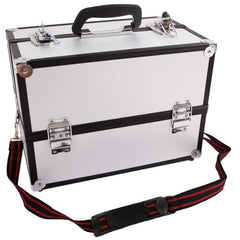 HAOYYE Aluminum Alloy Makeup Train Case Jewelry Box Organizer, Silver, Durable and Space-Saving Storage Solution with a Modern Design, Versatile for Everyday Use, Premium Quality and Stylish Appearance for Home Essentials