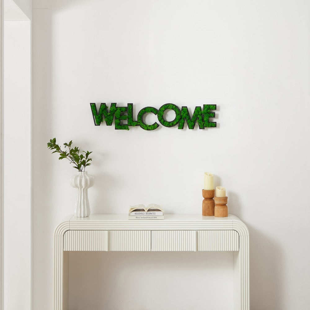 HAOYYE WELCOME Letter Art Moss Wall Decor Sturdy Space-Saving Heavy Duty Modern Design Adults Dorm Room Easy Assembly Bedroom Furniture