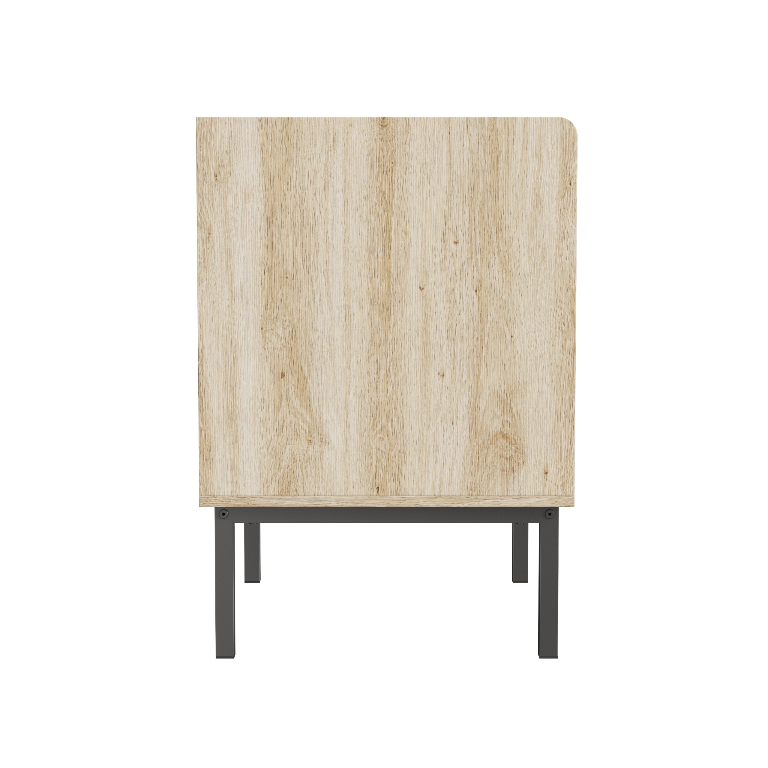HAOYYE Set of 2 Bedside Cabinets, Modern Nightstands, Quick Assembly, Minimalist Iron Legs, Vertical Stripe Design, Sturdy Space-Saving Heavy Duty Construction, Ideal for Contemporary Homes