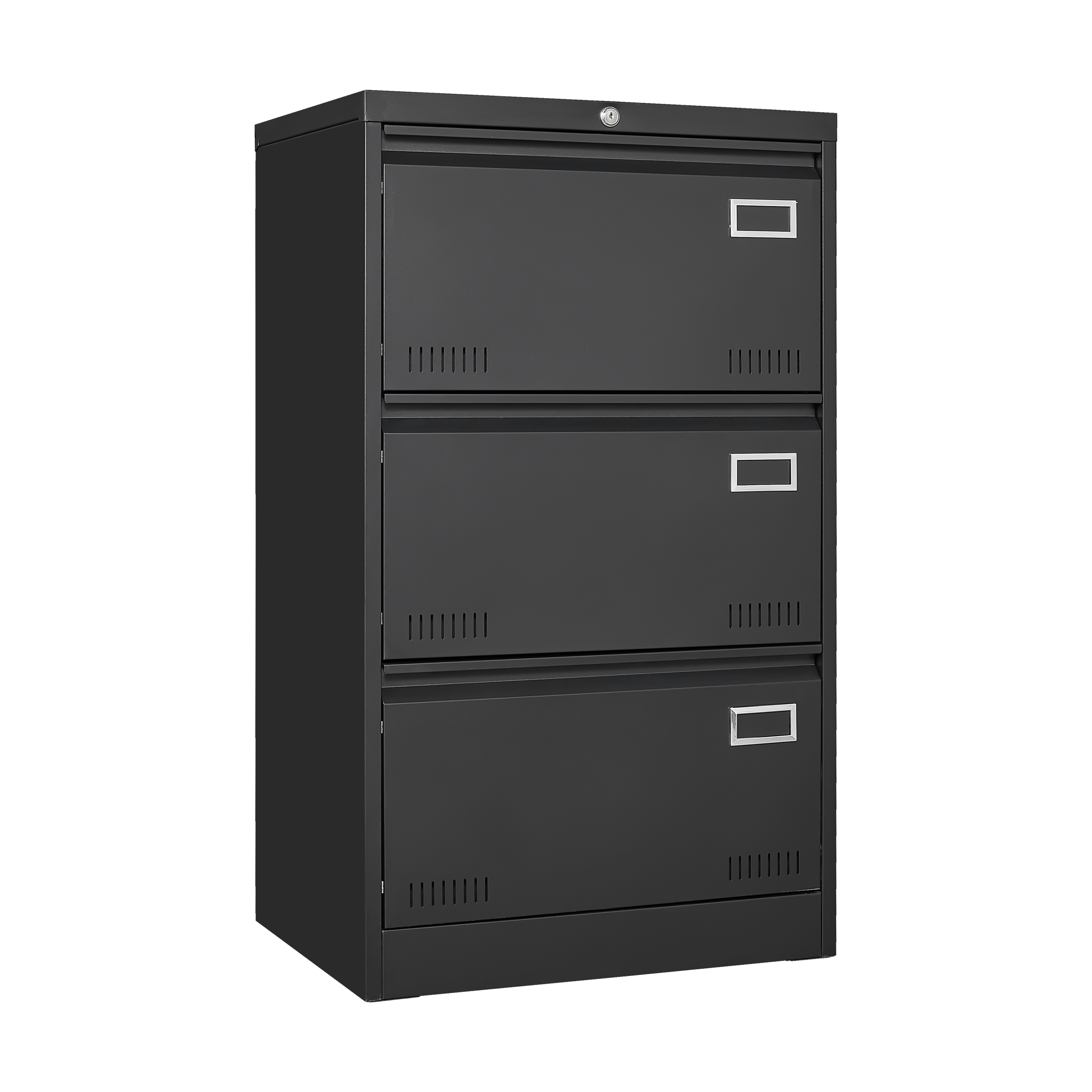 HAOYYE Lateral File Cabinet with 3 Locking Drawers, Sturdy Metal Filing Cabinet for Home Office, Legal, Letter, A4, F4 Paper, Heavy Duty Space-Saving Design for Secure Document Storage