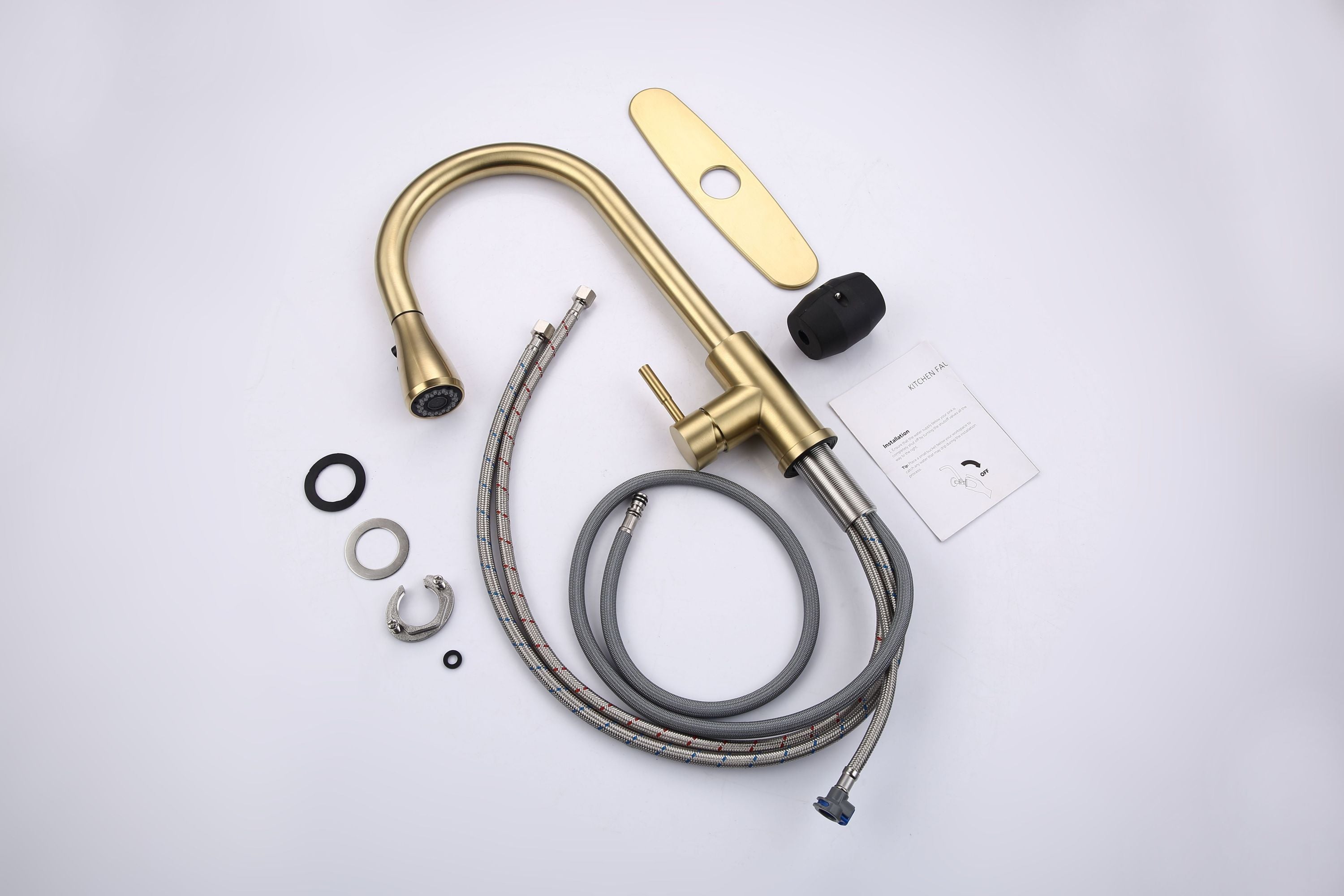 HAOYYE Kitchen Faucet with Pull Out Spraye Sturdy Space-Saving Heavy Duty Modern Design Adults Dorm Room Easy Assembly Bedroom Furniture