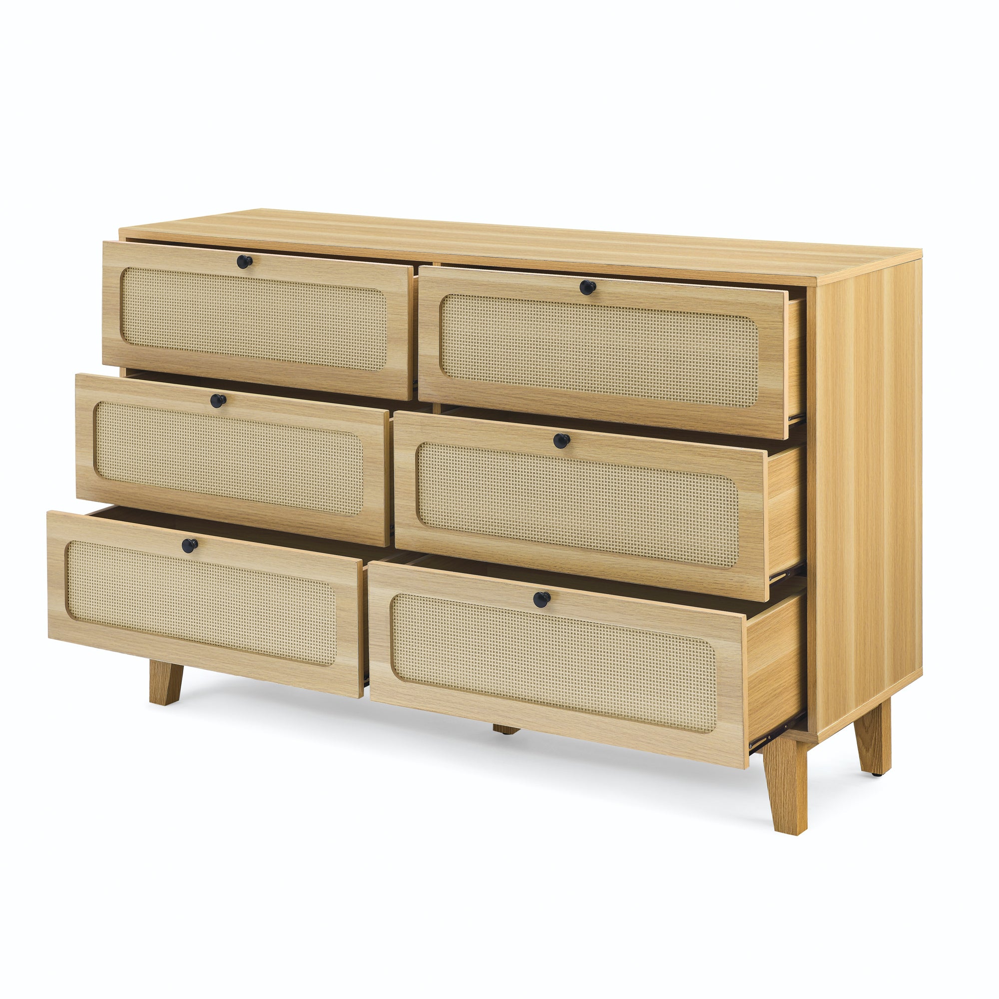 HAOYYE 6-Drawer Wooden Antique Dresser, Storage Cabinet for Bedroom, Living Room, and Corridor, Modern Design Drawer Cabinet with Sturdy Space-Saving Heavy Duty Construction, Ideal for Organizing Clothes and Essentials