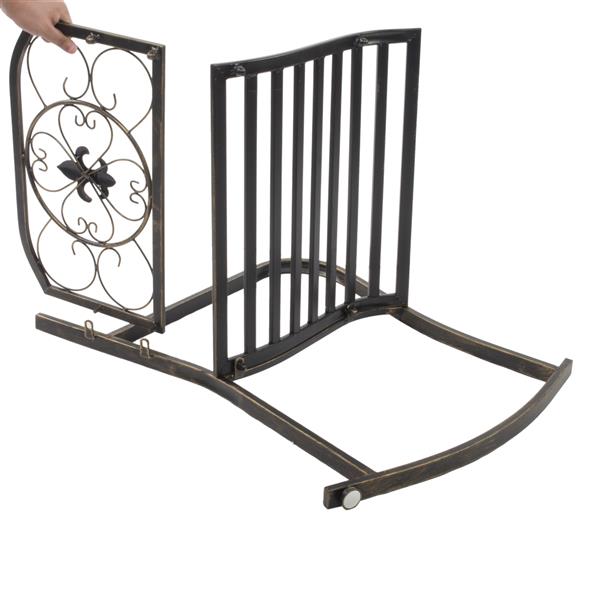HAOYYE Outdoor Flat Tube Single Rocking Chair, Durable and Stylish Design for Gardens, Patios, and Backyards