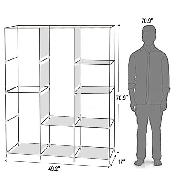 HAOYYE 71" Portable Closet Wardrobe Clothes Rack Storage Organizer with Shelves, Durable Blue Space-Saving Organizer for Small Rooms, Walk-in Closets, and Bedrooms, Modern Design for Versatile Home Storage Needs