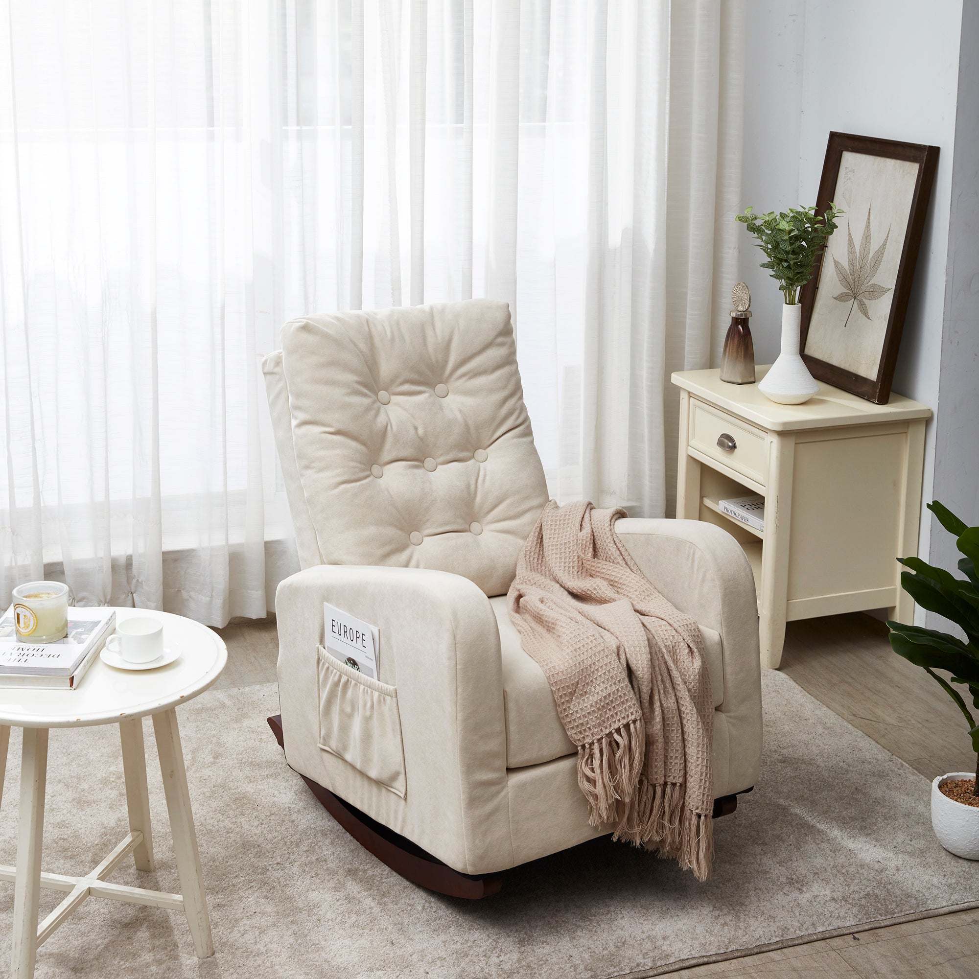 HAOYYE Single sofa reclining chair Japanese chair lazy sofa tatami balcony reclining sofa adjustable chair Sturdy Space-Saving Heavy Duty Modern Design Adults Dorm Room Easy Assembly Bedroom Furniture