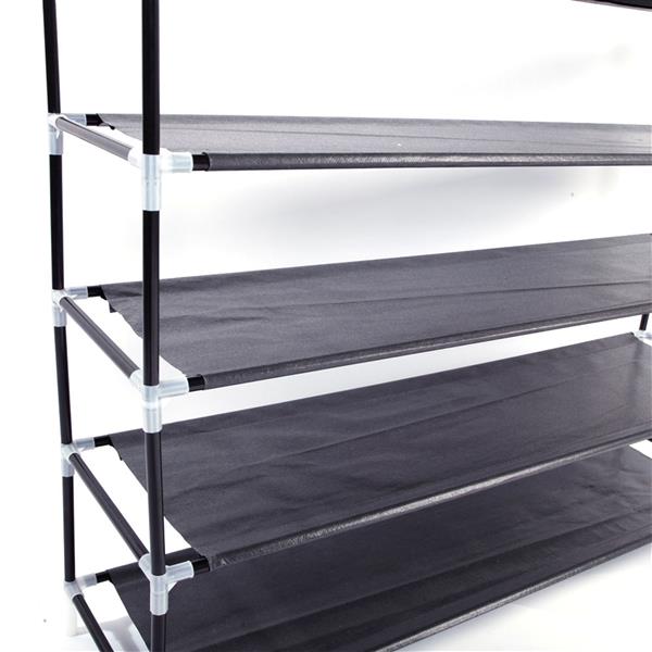 HAOYYE 5-Tier Non-Woven Fabric Shoe Rack with Handle, Black Shoe Storage Shelf for Bedroom, Entryway, or Closet, Durable and Space-Saving, Stylish Modern Design, Versatile and Convenient Organization Solution, Premium Quality Construction
