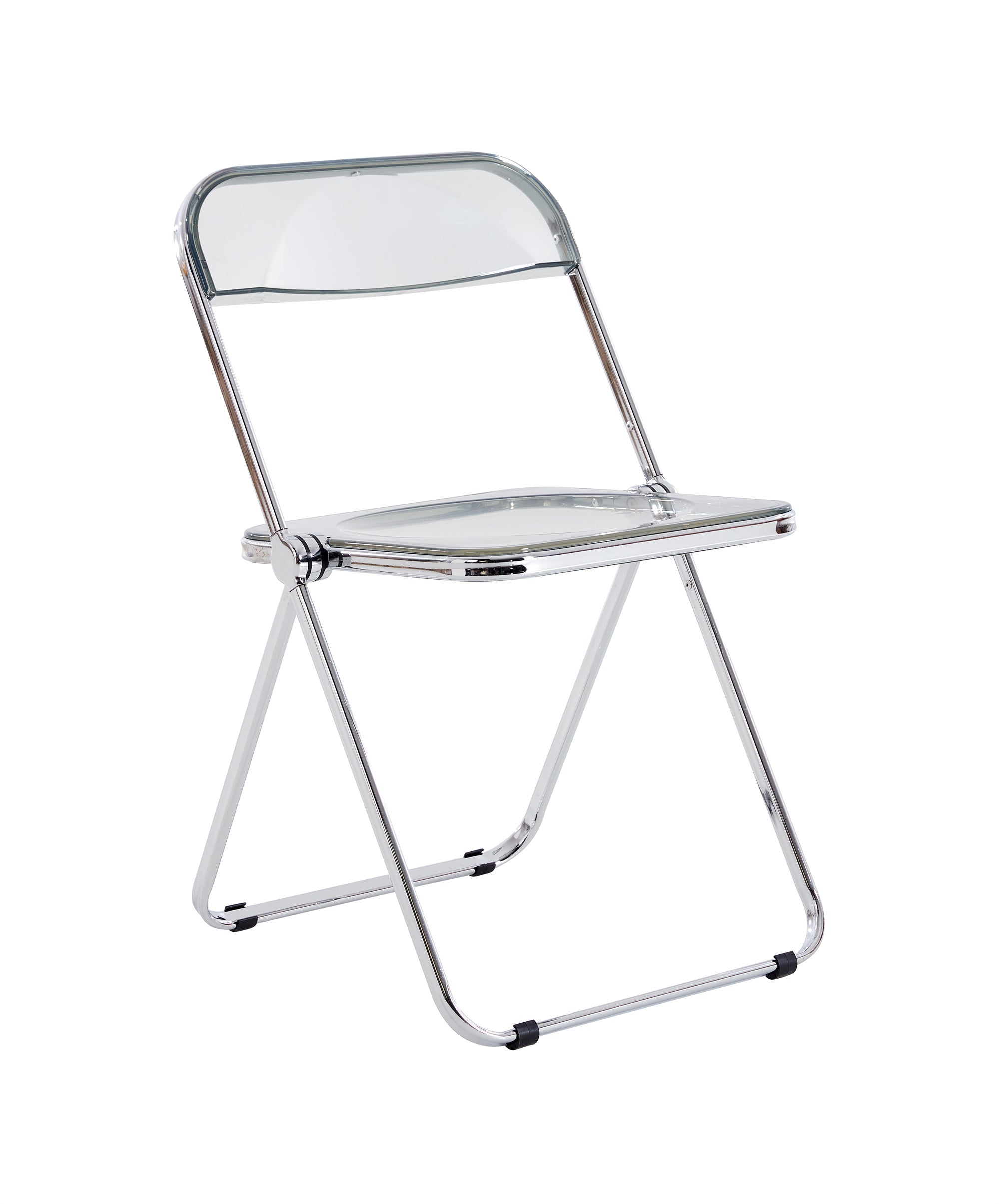 Haoyye Clear Transparent Folding Chair, Modern PC Plastic Seat with Metal Frame, Lightweight Space-Saving Foldable Chair for Living Room, Bedroom, Dorm or Office, Heavy Duty Design, Sturdy and Easy to Store for Daily Use or Extra Seating