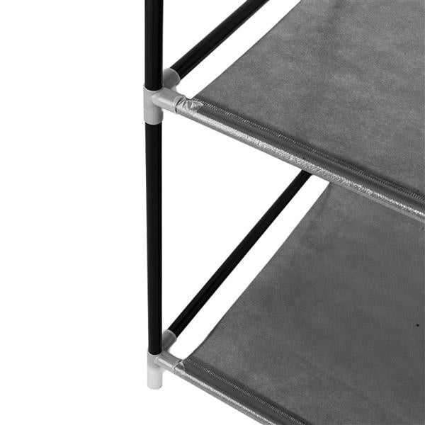 HAOYYE 64" Portable Closet Organizer with Shelves, Durable and Space-Saving Clothes Storage Wardrobe, Modern Design Garment Rack with Hanging Rod and Extra Shelving, Versatile and Stylish Home Organizer for Bedroom or Laundry Room
