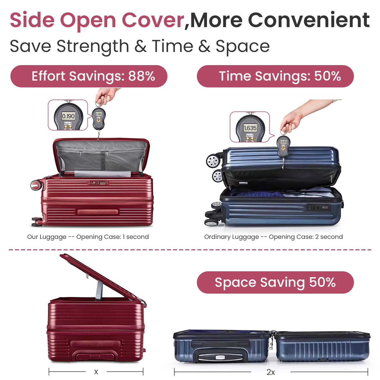 HAOYYE Luggage Sets 3 Piece(20/24/28), Expandable Carry On Luggage with TSA Lock Airline Approved, 100% PC Hard Shell and Lightweight Suitcase with Front Pocket and Spinner Wheels Sturdy Space-Saving