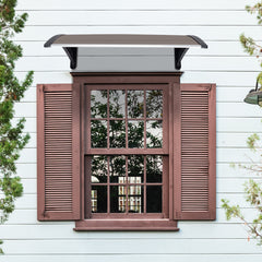 HAOYYE Household Application Door and Window Rain Cover Eaves Canopy With Brown Polycarbonate Board and Black Aluminum Bracket, Durable, Easy to Install, Suitable for Protecting Your Home From Rain and Sun, for Outdoor Use