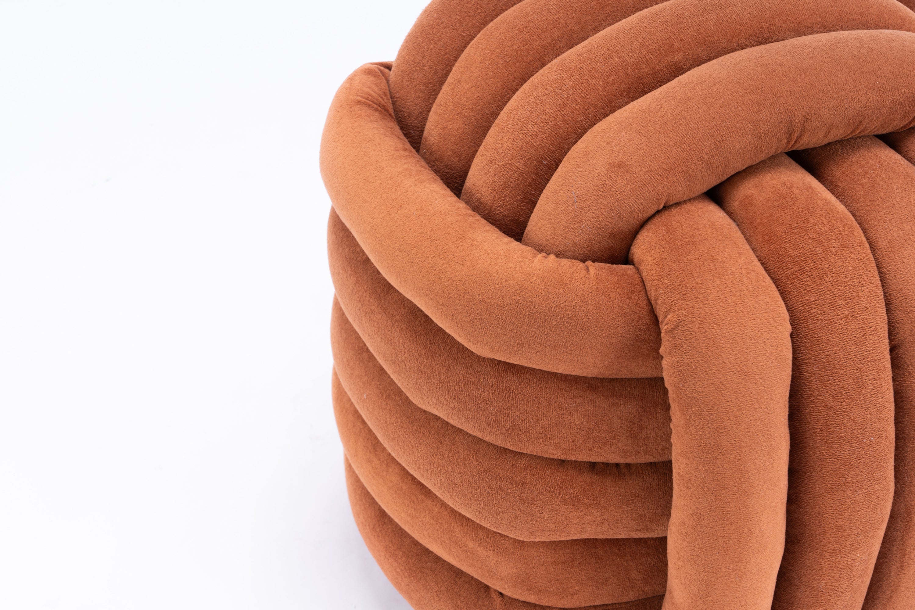 Haoyye Modern Chenille Fabric Knot Design Ottoman Makeup Stool Footstool, Comfortable and Stylish Seat, Perfect for Living Room and Bedroom, Space-Saving Heavy Duty Construction, Durable Furniture for Adults Dorm Room