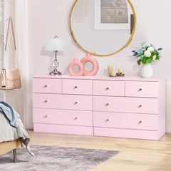 HAOYYE Modern Simple 4-Drawer Dresser Nightstand in Pink, Compact and Stylish Storage Solution for Bedroom, Living Room, or Entryway, Sleek and Functional Design for Organizing Clothes, Accessories, and More
