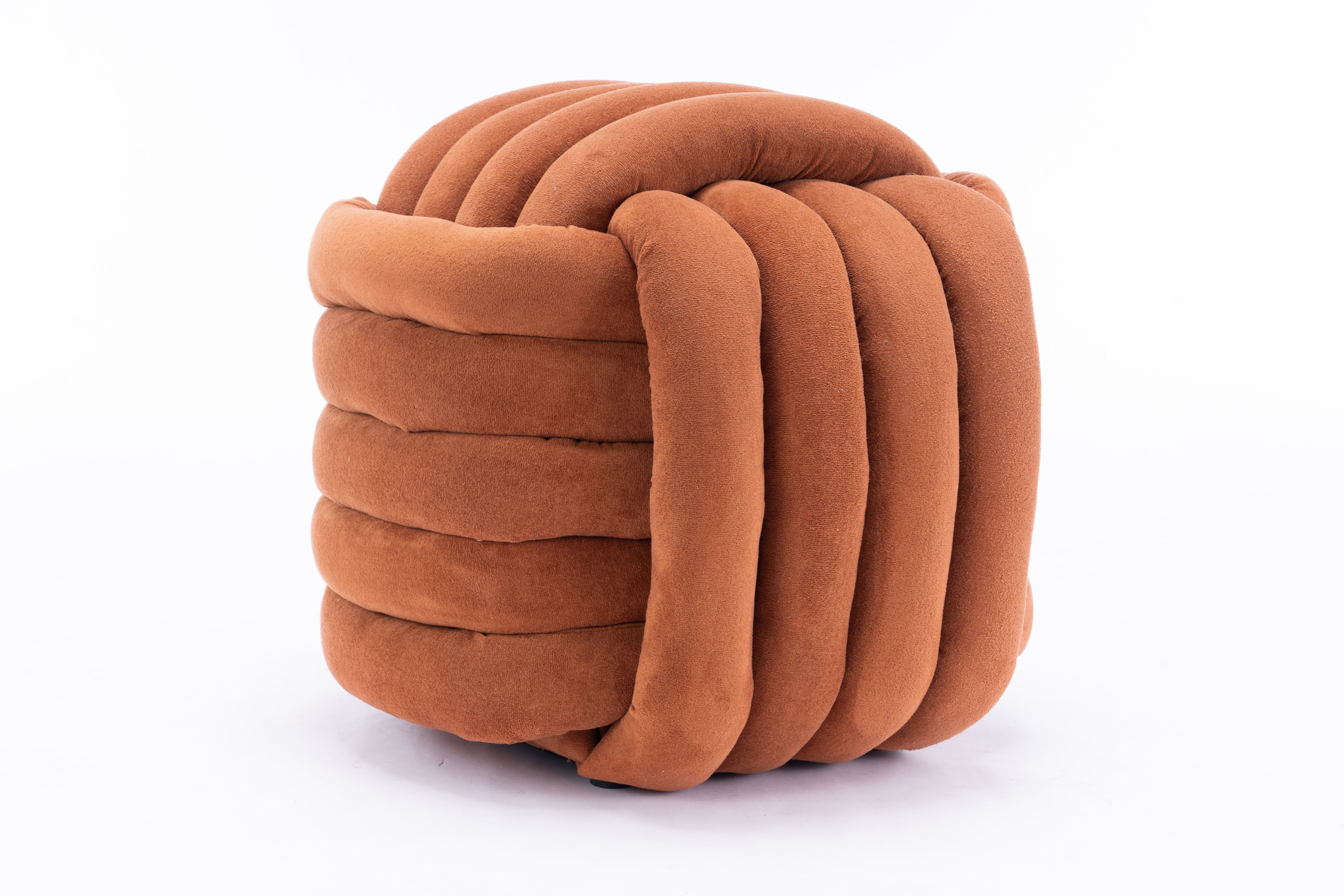 Haoyye Modern Chenille Fabric Knot Design Ottoman Makeup Stool Footstool, Comfortable and Stylish Seat, Perfect for Living Room and Bedroom, Space-Saving Heavy Duty Construction, Durable Furniture for Adults Dorm Room
