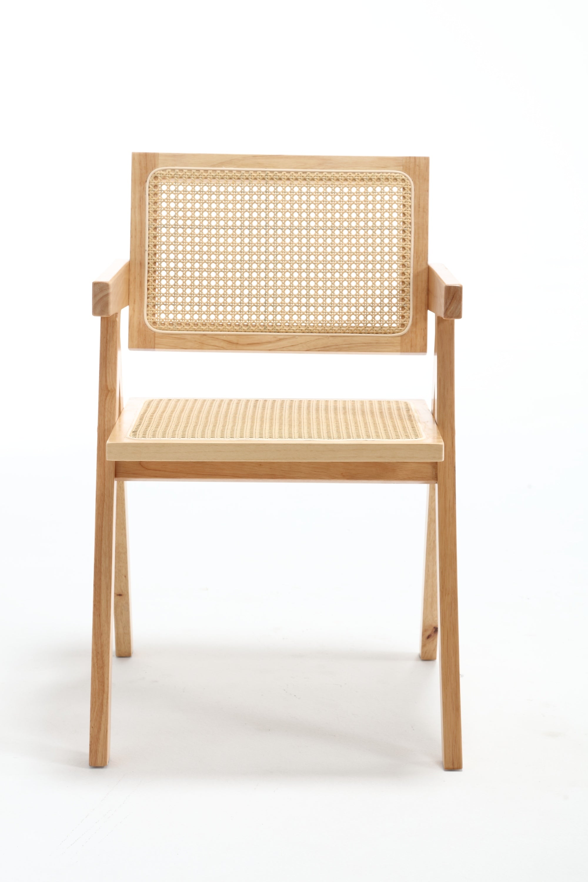 HAOYYE Hengming Cane solid wood dining chair, hand made cane armchair, suitable for living room, dining room, balcony, garden leisure armchair,set of 2 Sturdy Space-Saving Heavy Duty Modern Design