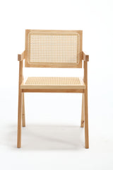 HAOYYE Hengming Cane solid wood dining chair, hand made cane armchair, suitable for living room, dining room, balcony, garden leisure armchair,set of 2 Sturdy Space-Saving Heavy Duty Modern Design