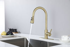HAOYYE Kitchen Faucet with Pull Out Spraye Sturdy Space-Saving Heavy Duty Modern Design Adults Dorm Room Easy Assembly Bedroom Furniture