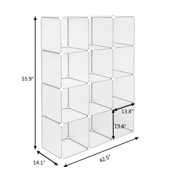HAOYYE Cube Storage Organizer - 12-Cube Bookshelf & Closet Storage Unit, Modular Shelf System For Bedroom, Living Room, Office, And Toy Room, Space-Saving Design, Durable Material, Versatile Home Organizer, Ideal For Books, Clothes, And Decorative Items