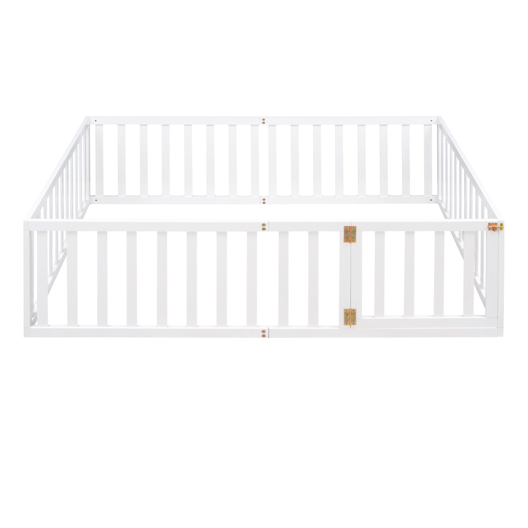 HAOYYE Full Size Wood Daybed Frame with Fence, White(OLD SKU:WF289662AAK) Sturdy Space-Saving Heavy Duty Modern Design Adults Dorm Room Easy Assembly Bedroom Furniture