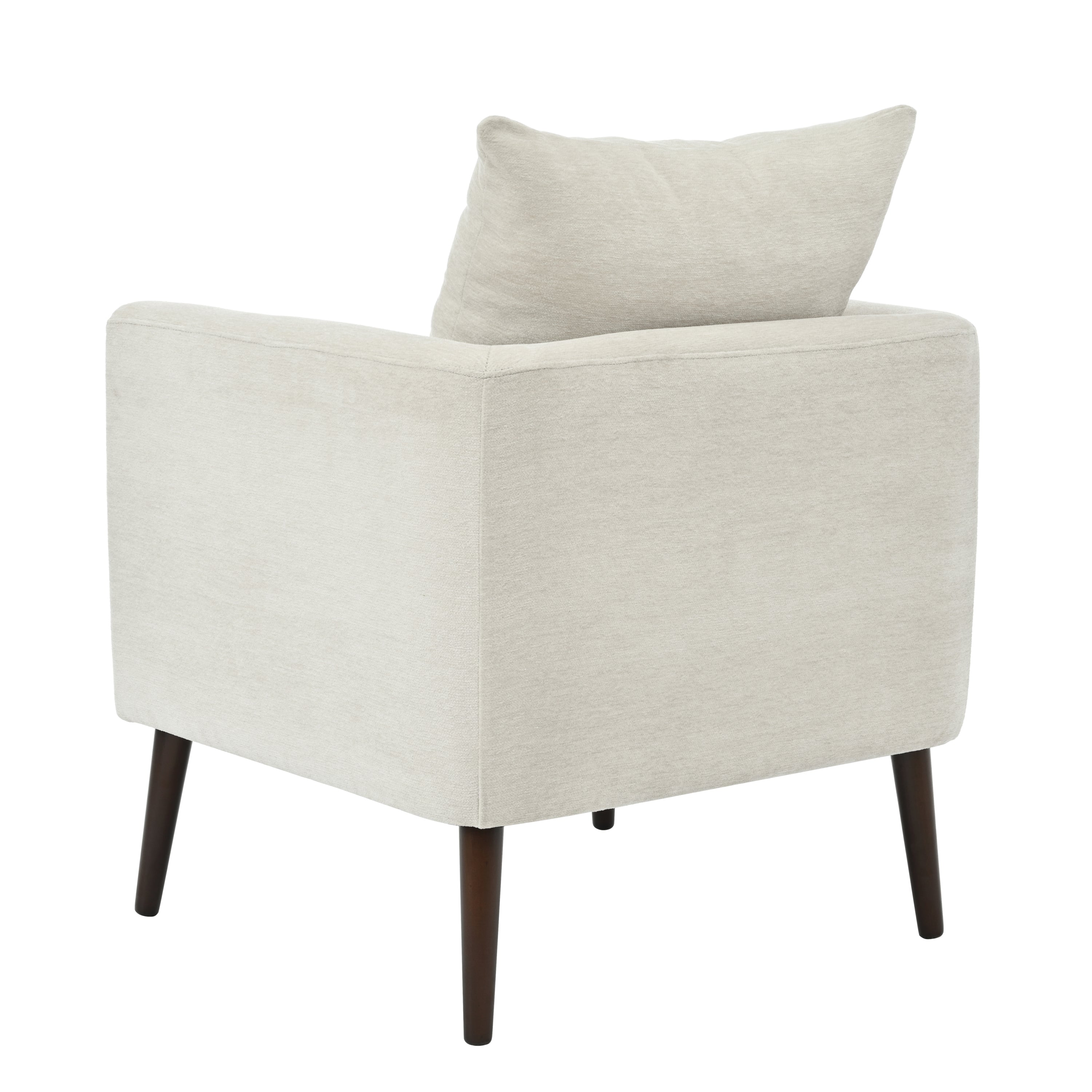 HAOYYE Barrel Chair, Chenille Accent Chair, Fabric Armchair Club Chair,Upholstered Arm Chair with Solid Wood Legs,Waist Pillow,Padded Single Chair for Living Room/Bedroom/Study/Waiting Room,Beige Sturdy