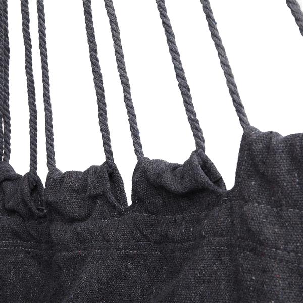 Haoyye Tassel Hanging Chair with Pillow Hammock Style Swing Seat with Decorative Fringe Comfortable Cotton Canvas Lounge Chair for Indoor Outdoor Use Ideal for Porch Balcony Backyard Garden Patio Relaxation